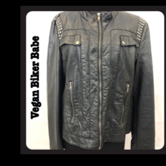 Women’s Vegan Leather Moto Jacket - Picture 1 of 5